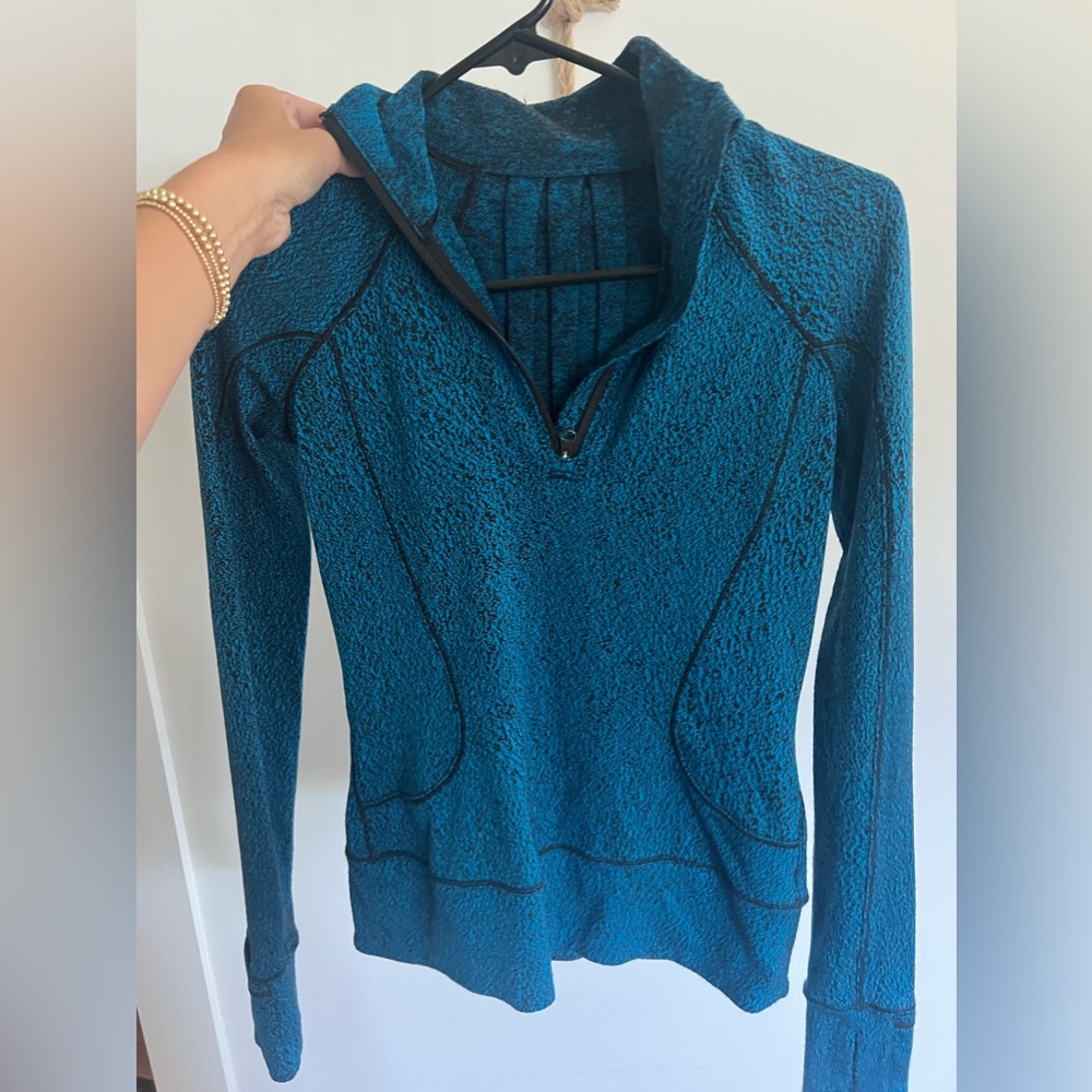 Lululemon blue speckled pullover quarterzip